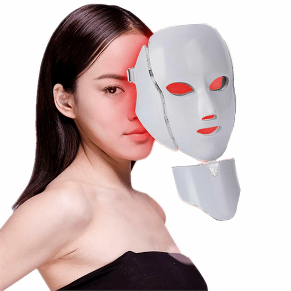 2 x Advanced 7 x LED Facial Mask With Neck Photon Therapy